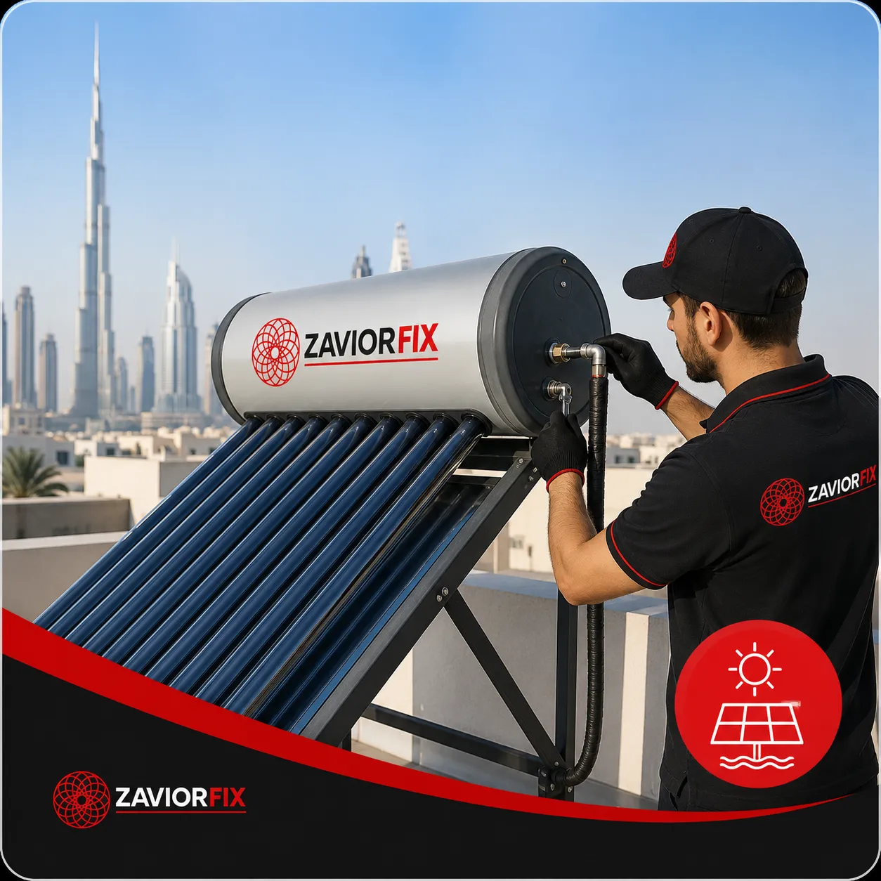 Professional plumber repairing sink pipes in a modern Dubai home