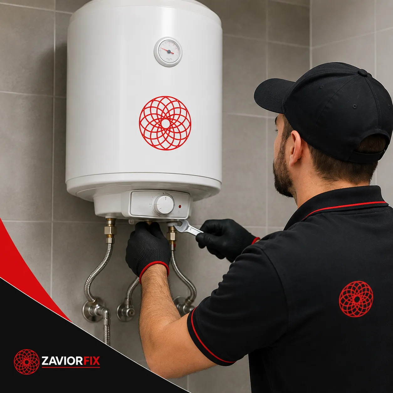 Professional plumber repairing sink pipes in a modern Dubai home